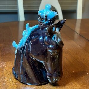 Vintage Ceramic Horse Head Decanter with Crown EUC